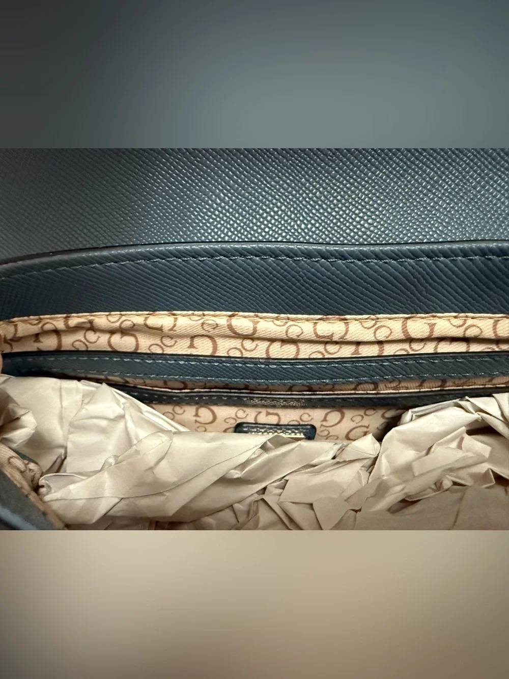 GUESS Los Angeles Harlow Saffiano Crossbody Bag with Gold Hardware